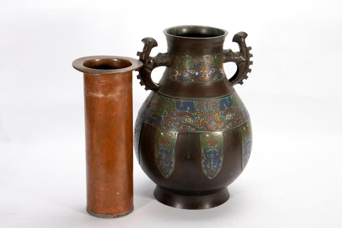 Chinese Archaistic Champleve Bronze Urn - 4