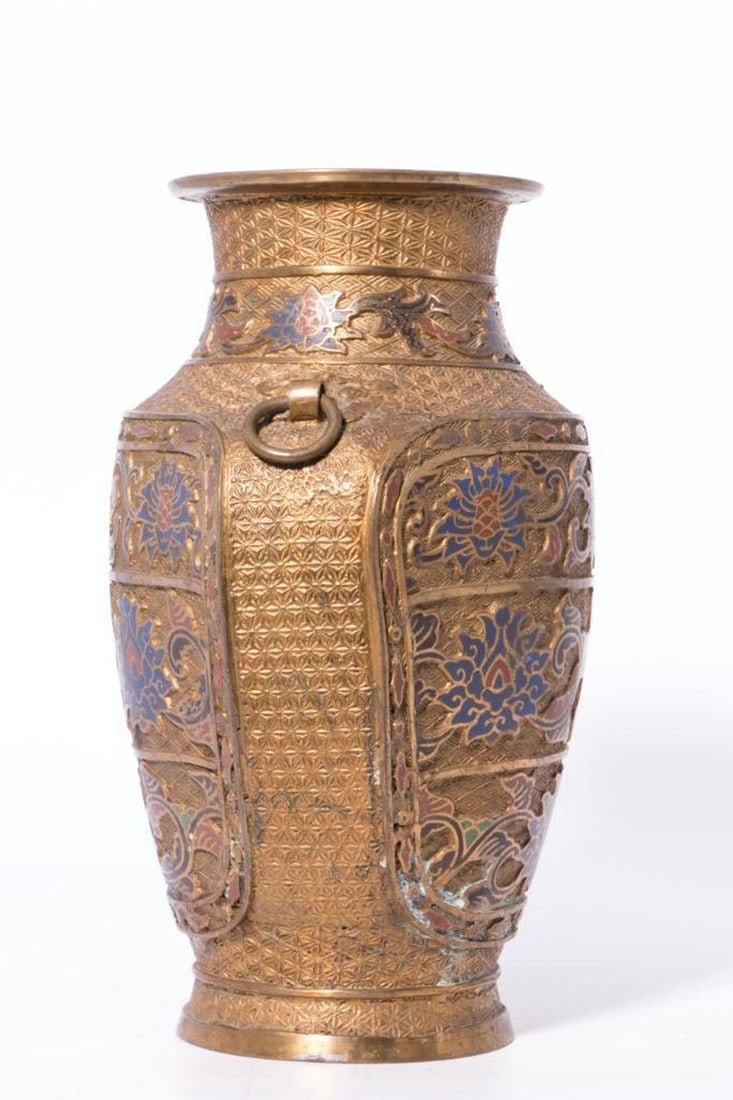 Chinese Champleve Enamel Vase - 2