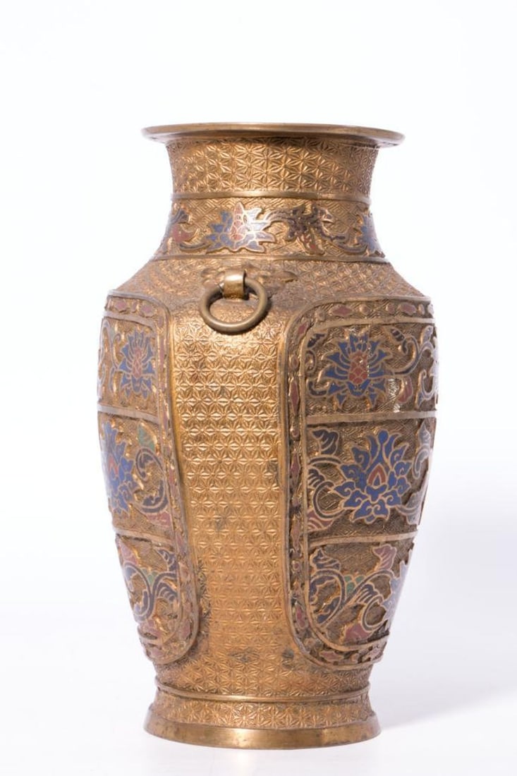 Chinese Champleve Enamel Vase - 4
