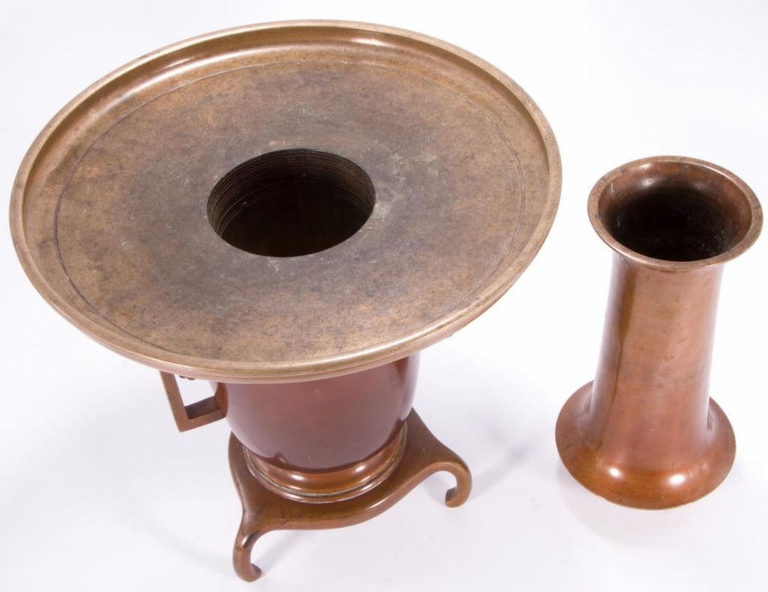 19th century Japanese bronze censer and vase. - 4
