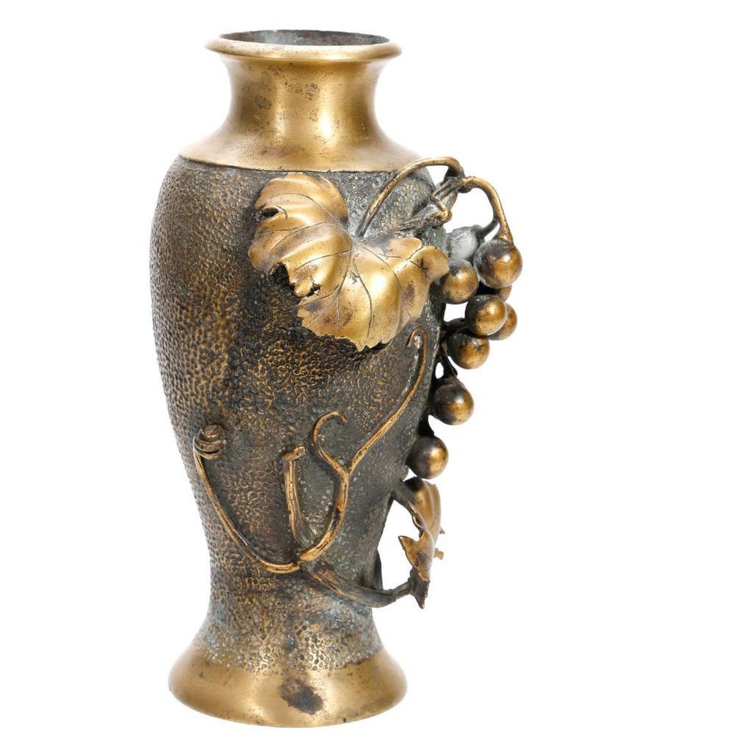 Pair Japanese Bronze Vases - 2