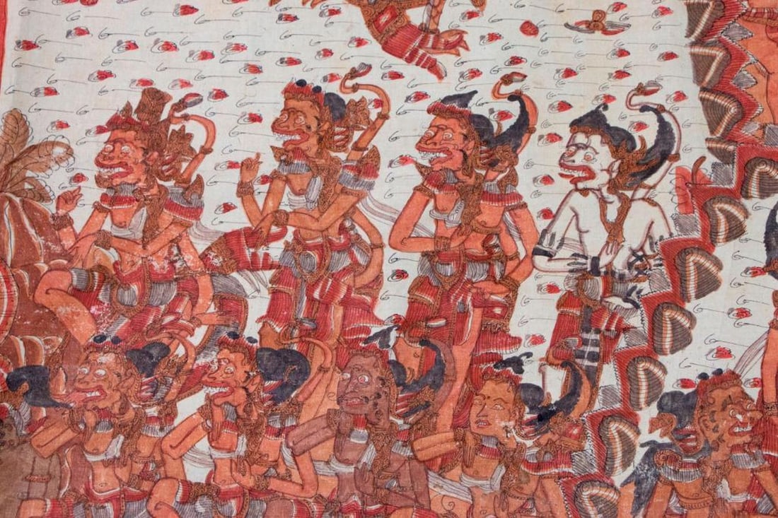 Indonesian Mythological Painting on Fabric. - 5