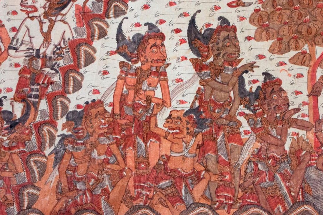 Indonesian Mythological Painting on Fabric. - 6