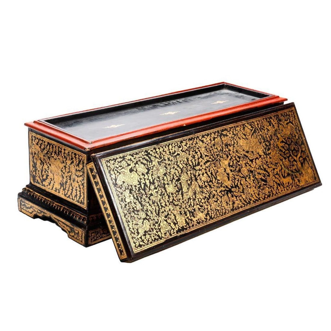 Burmese or Thai Gilt Lacquered Manuscript Chest - 2