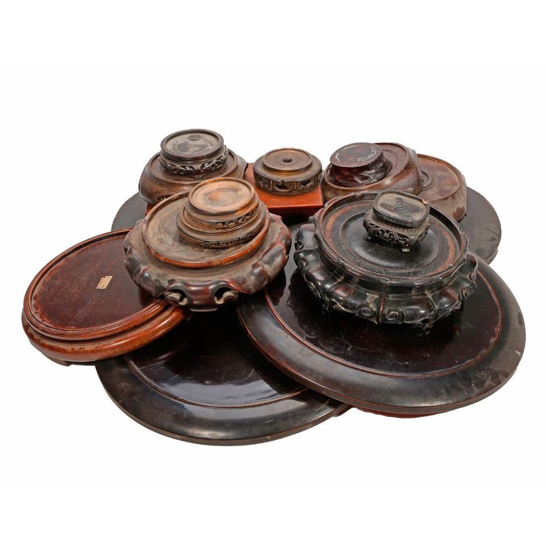 An Assorted Group of Wood Display Stands. - 2