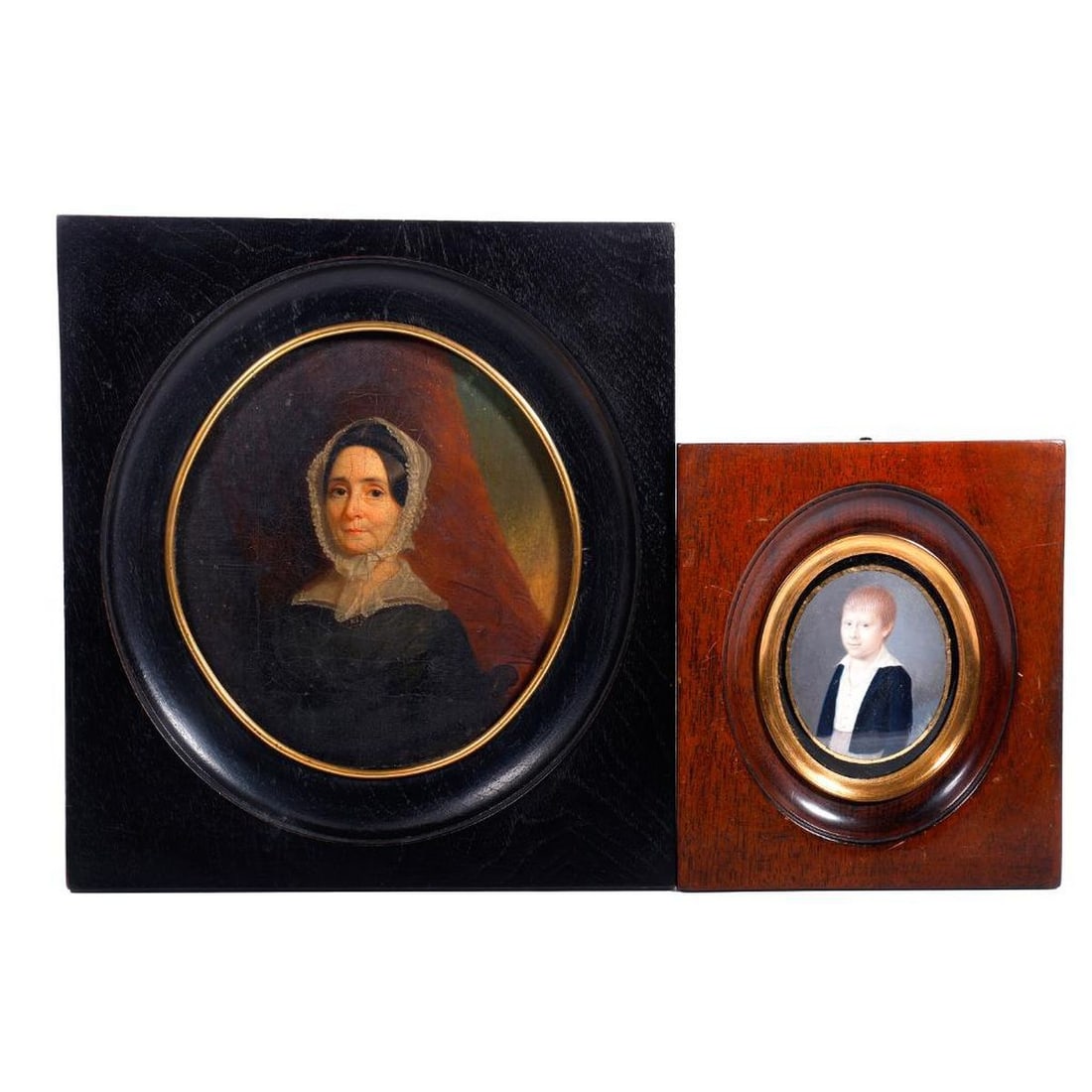 Two Portrait Miniatures of Lady and a Young Boy (1 of 1)
