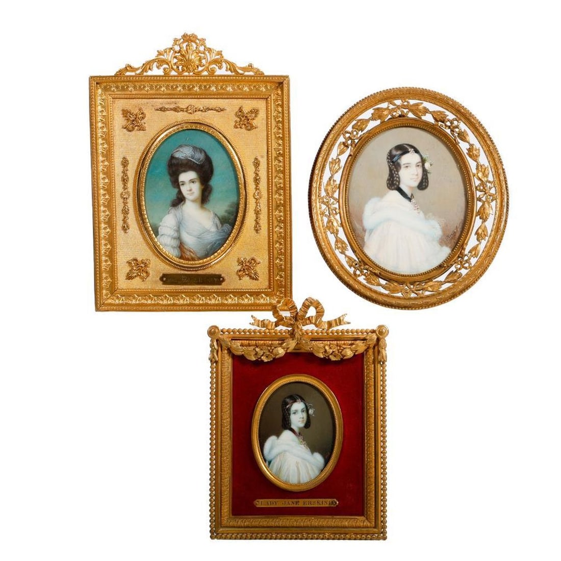 Three European Portrait Miniatures of Ladies (1 of 3)