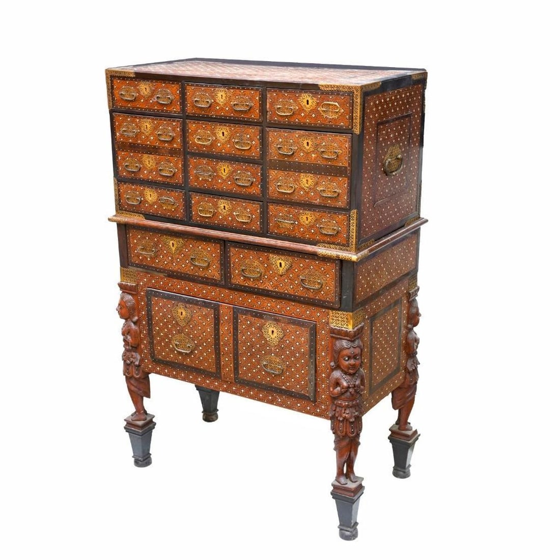 Fine Indo-Portuguese Marquetry Cabinet on Stand (1 of 9)
