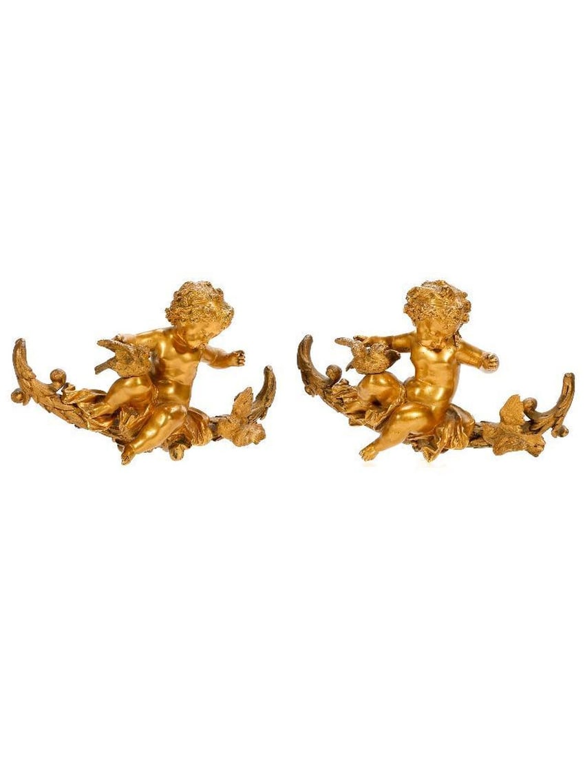 Pair of Louis XV Style Gilt Bronze Putti Mounts (1 of 3)