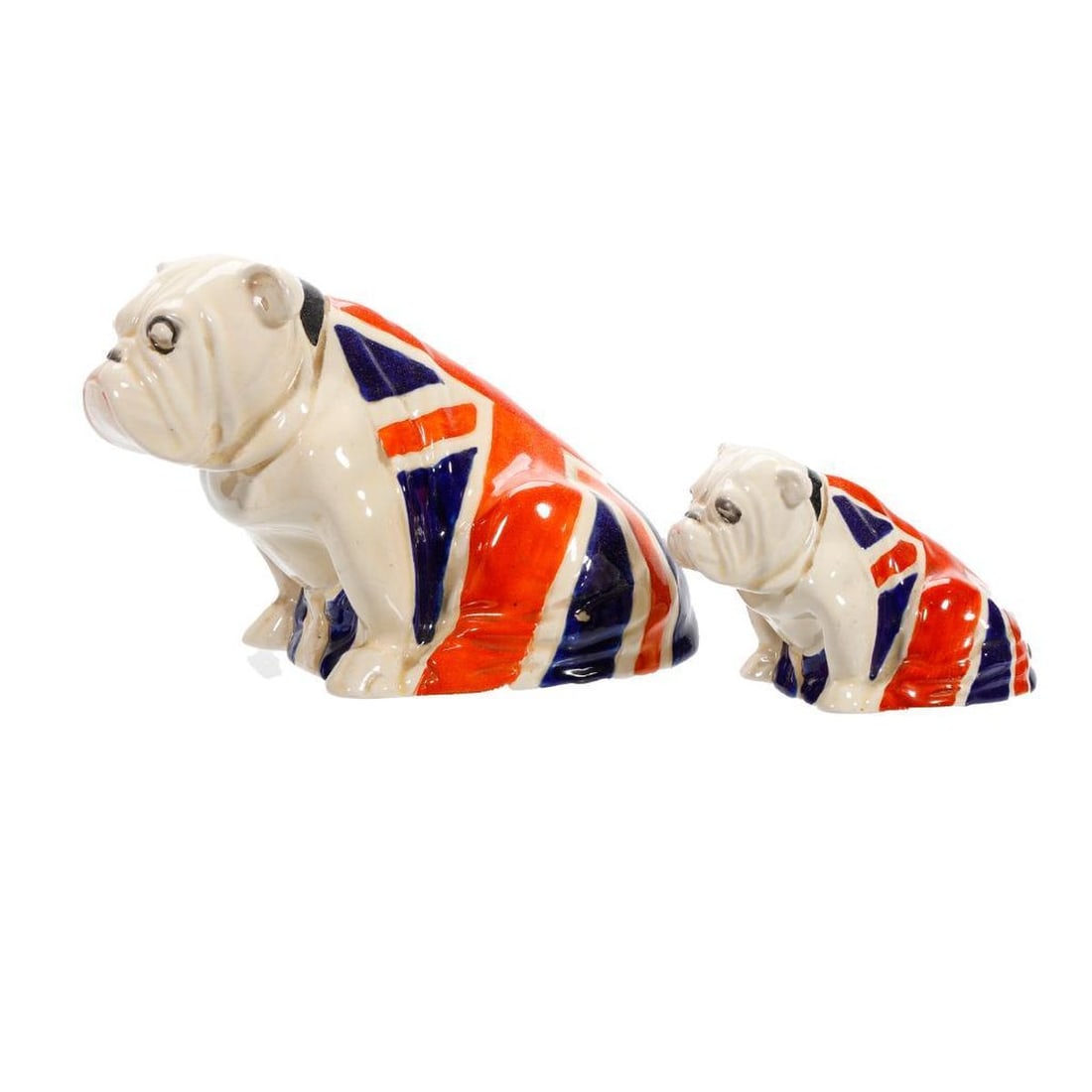 Graduated Pair Royal Doulton Porcelain Figures of Jack the Bulldog (1 of 2)