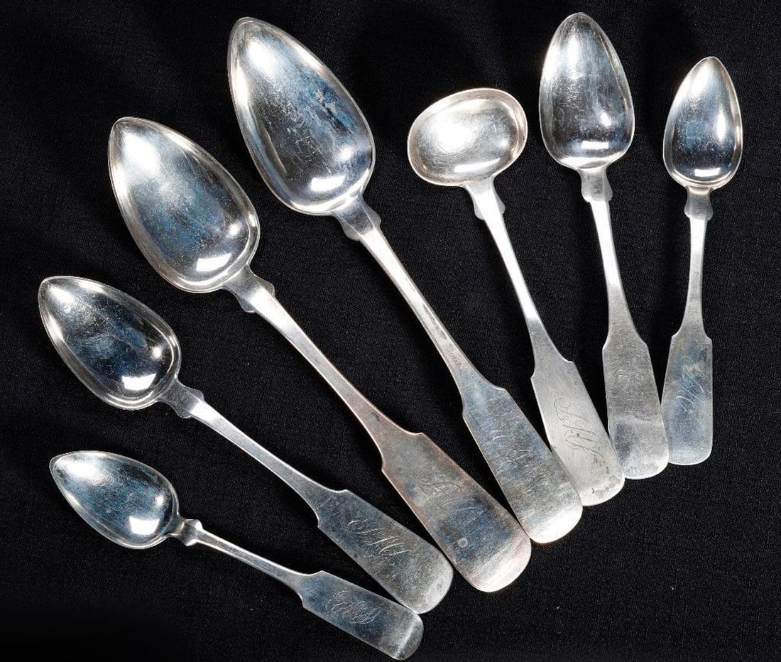 Large Lot of Coin Silver Spoons (1 of 6)