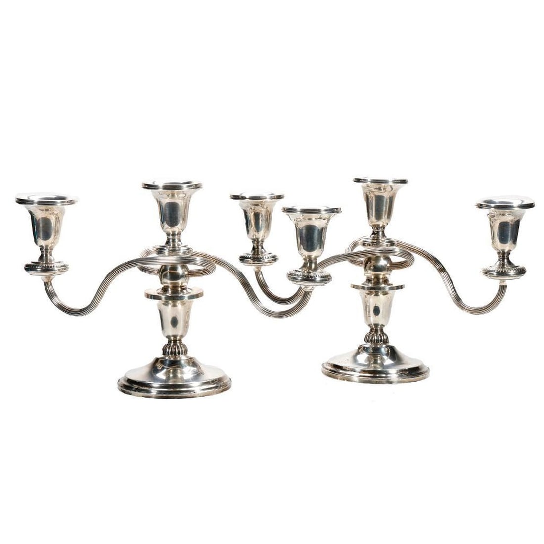 Pair Revere Silversmiths Sterling Weighted Candelabra (1 of 3)