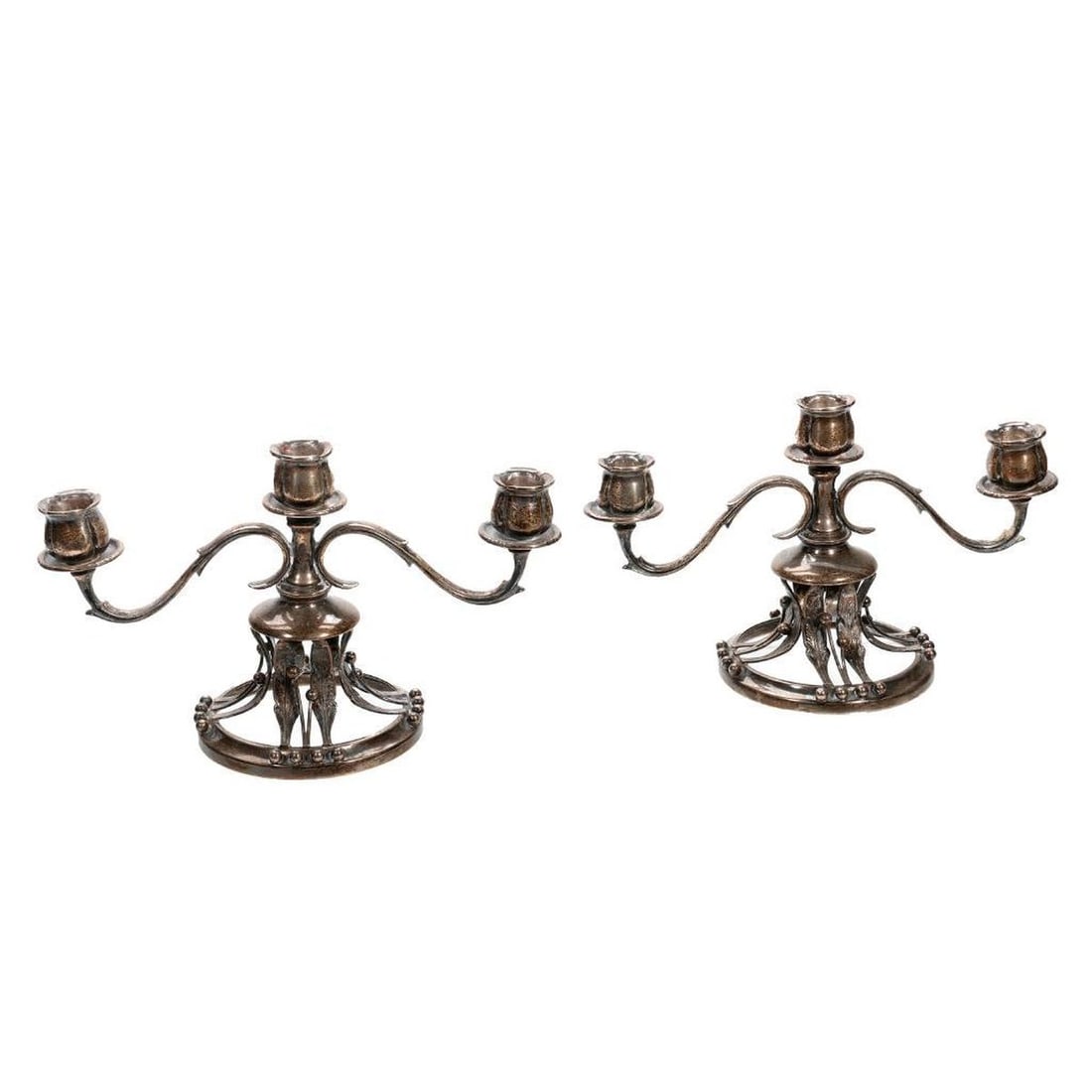 Pair Jensen Style Sterling Candelabra (1 of 3)