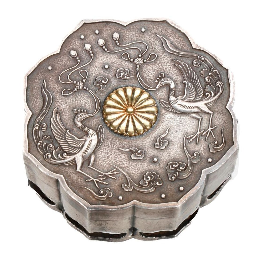 Japanese Mitsukoshi Imperial Silver Bonbonniere Box (1 of 2)