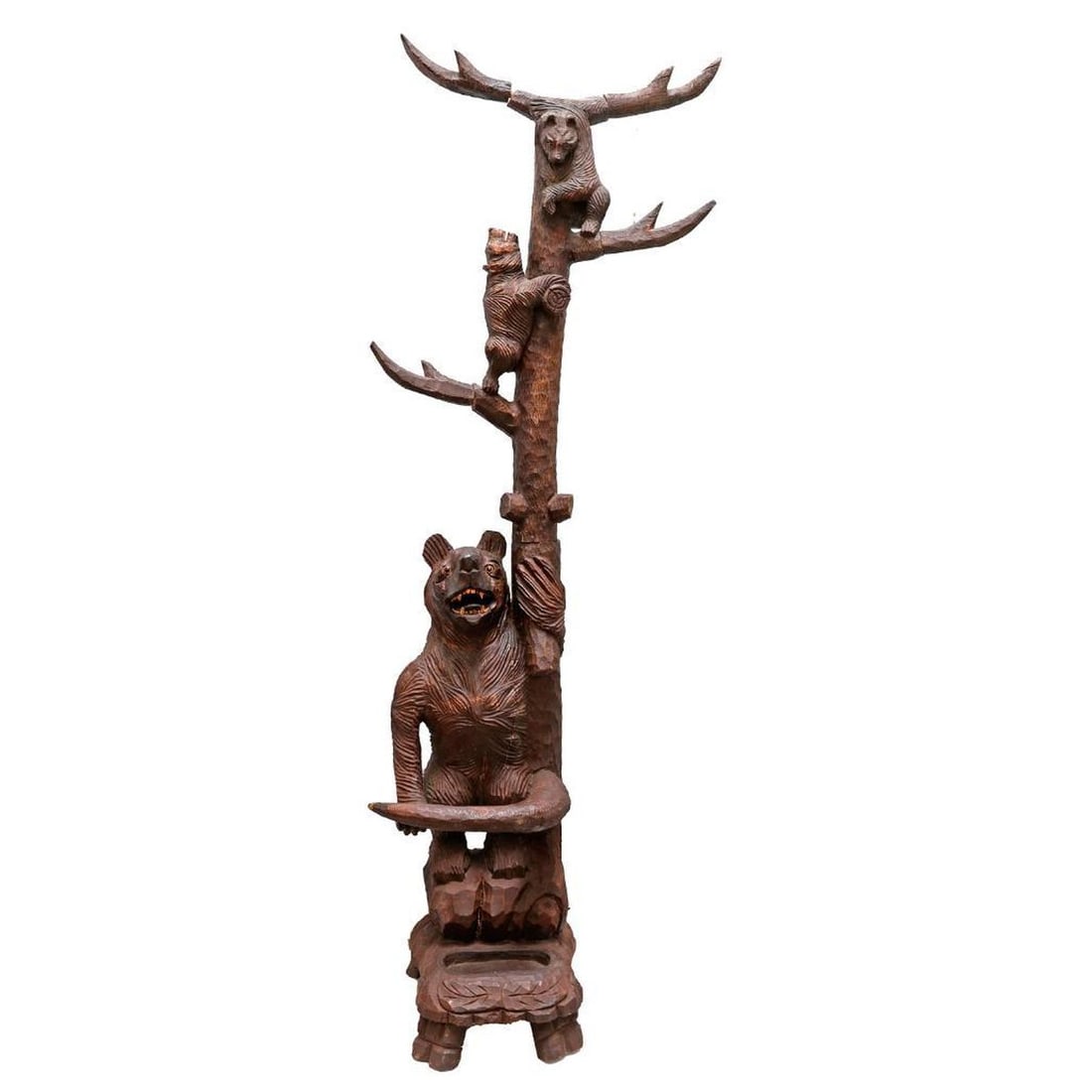Vintage Black Forest Carved Bear Hall Stand (1 of 3)