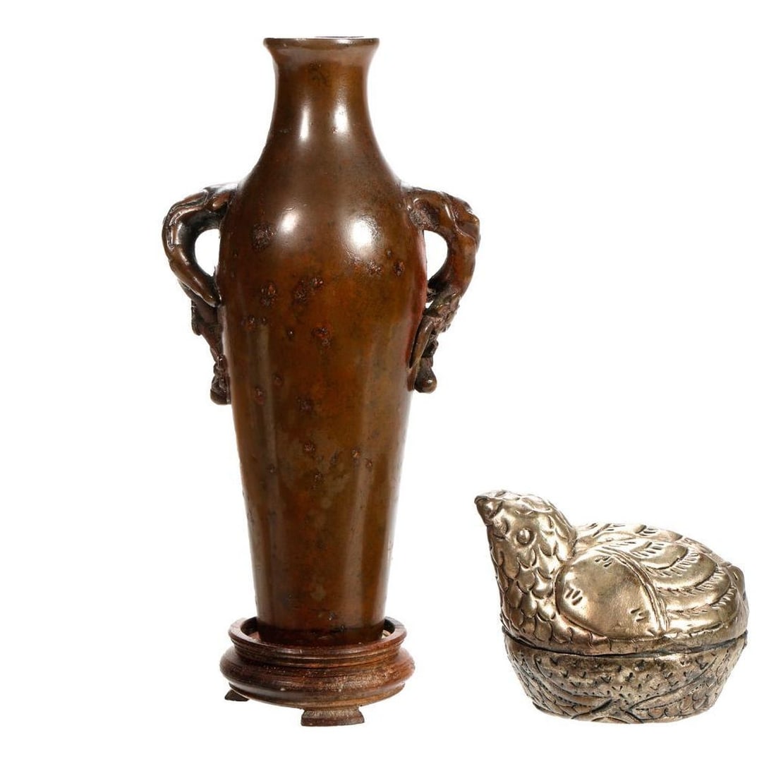 Japanese Meiji Bronze Vase (1 of 3)