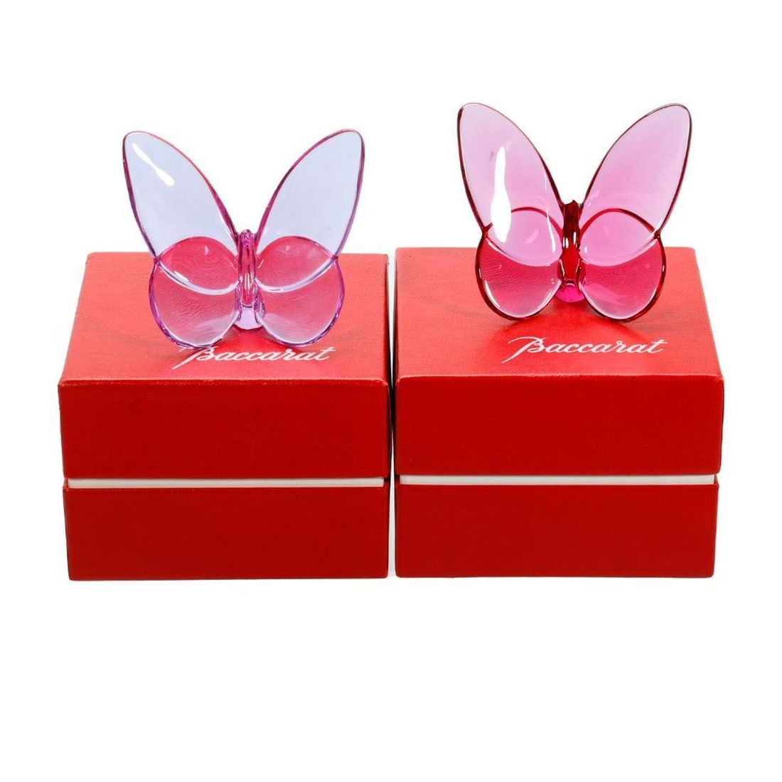 Two Baccarat Butterflies and Nina Ricci Lalique Dove Perfume Stopper (1 of 4)