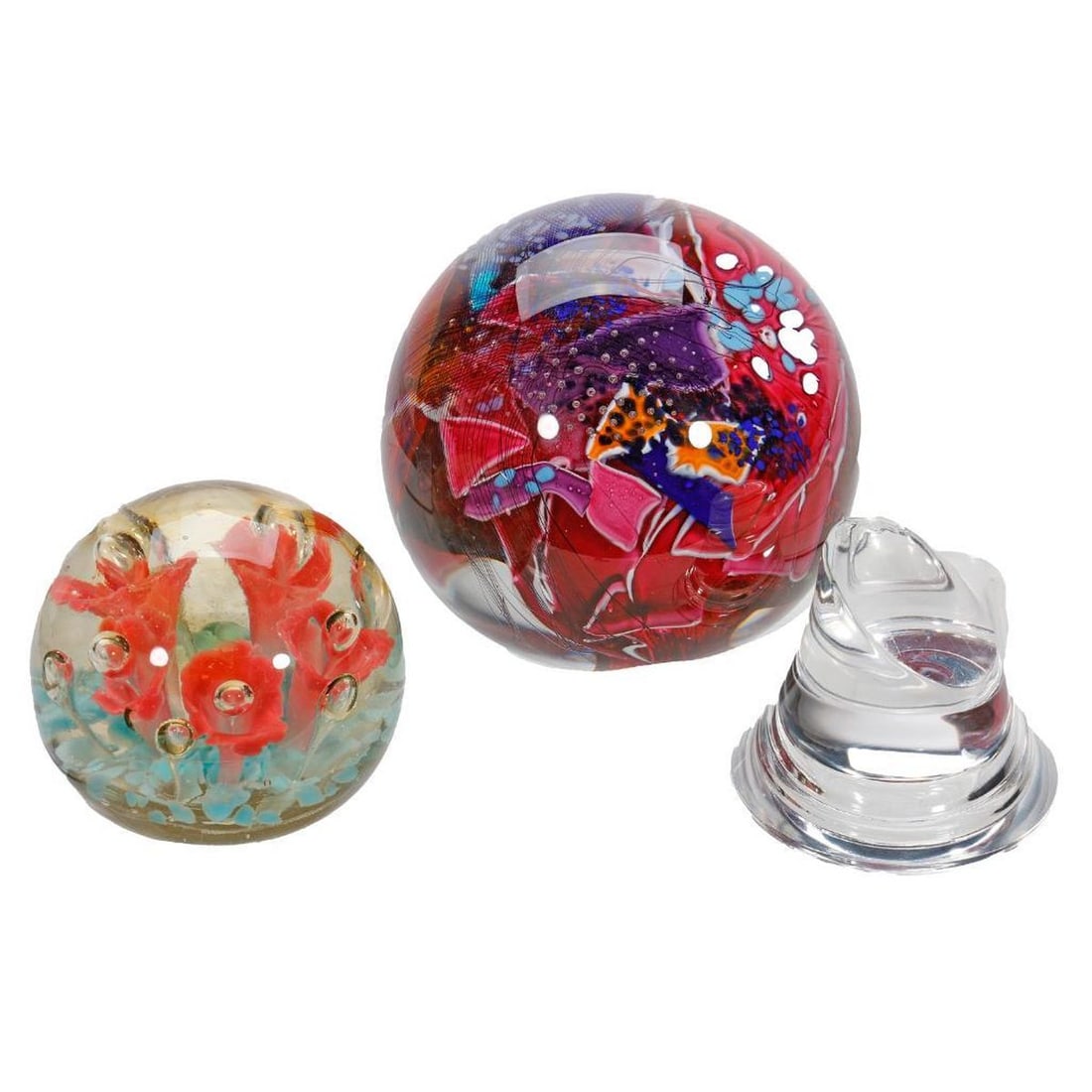 Three Contemporary Art Glass Paperweights (1 of 2)