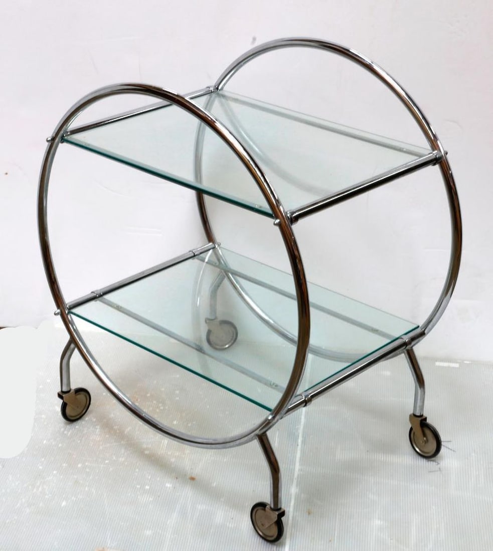 Art Deco Chrome and Glass Bar Cart (1 of 2)