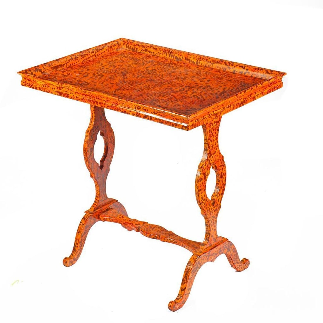 Ira Yeager (1938-2022).: Artist: Ira Yeager (1938-2022). Title/Subject: Speckle-painted side table. Size: 21 3/4in x 21 1/4in x 12 1/4in. Year Created: 20th/21st century. Signature: Unsigned (from the Estate of Ira Yeager). M