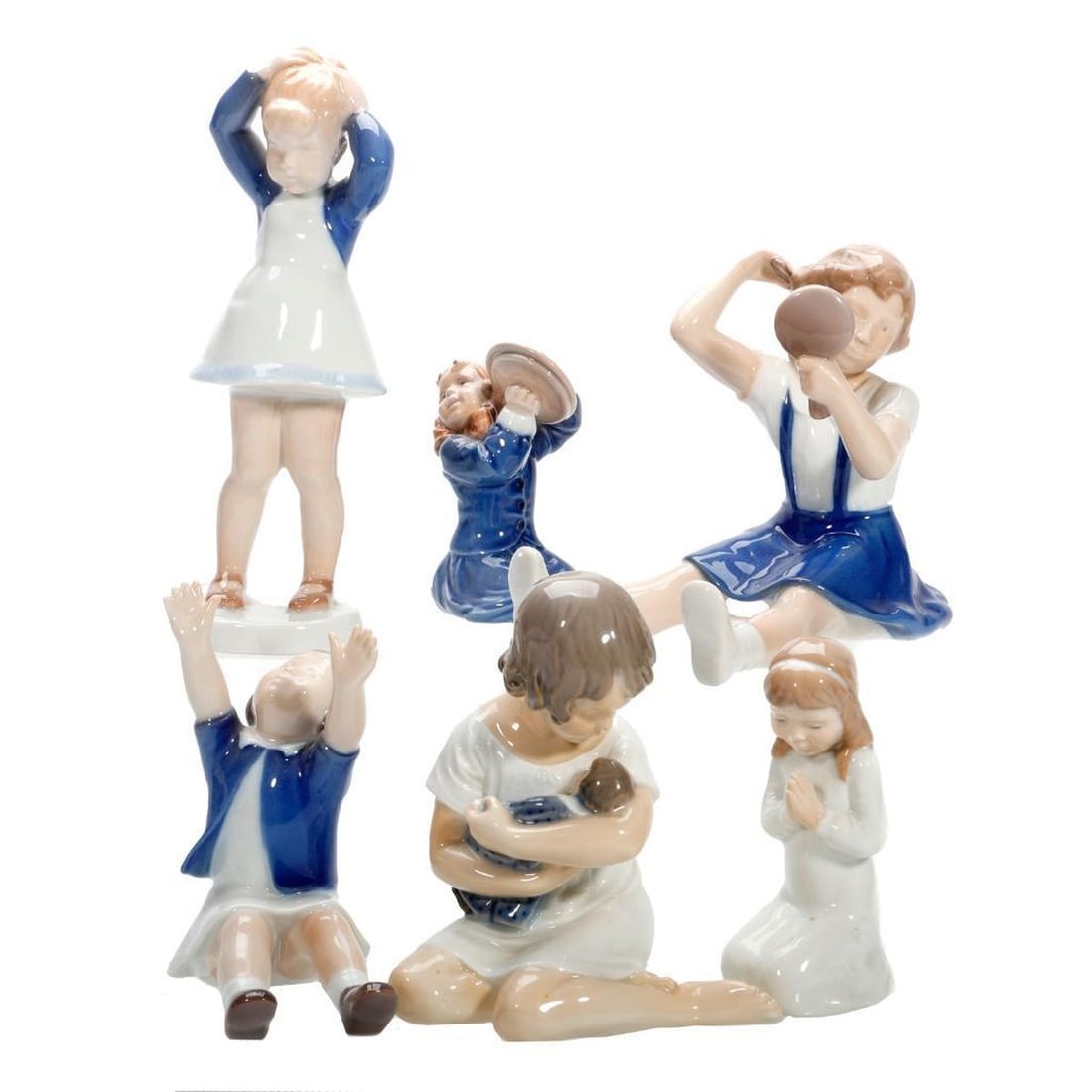 Six Royal Copenhagen Porcelain Figures of Girls (1 of 5)