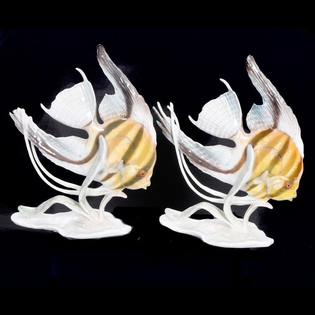 Two Rosenthal Porcelain Figural Groups of Angelfish (1 of 2)