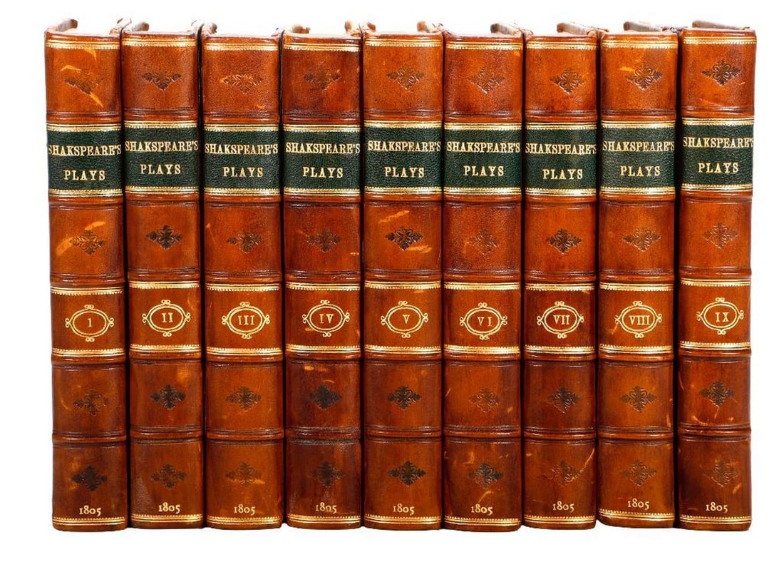 Shakespeare Plays, Chalmers (9 Vols.), 1805: SHAKESPEARE, WILLIAM. THE PLAYS OF WILLIAM SHAKESPEARE, Accurately printed from the Text of the corrected Copy left by the late George Steevens, Esq., With a Selection of Explanatory and Historical No