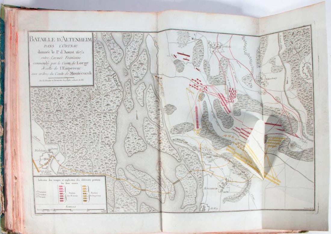 Campaigns of Marechal De Turenne, 2 Vols., 1782: BEAURAIN, LE CHEVALIER DE. Dernieres Campagnes Du marechal De Turenne En 1672, 1673, 1674, 1675. Paris: 1782. An impressive folio two-volume history of the last military campaigns of Marechal De Turen