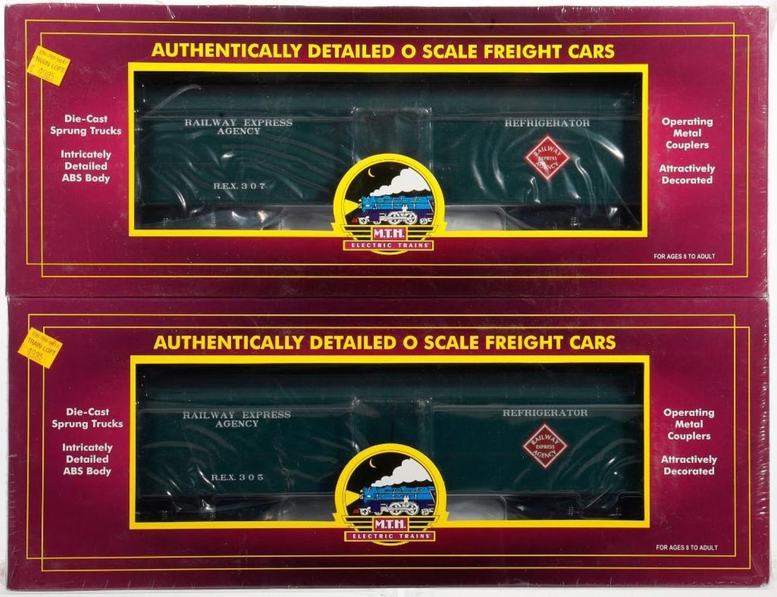 (2) MTH O Gauge REA R50B Express Reefer Cars - 2
