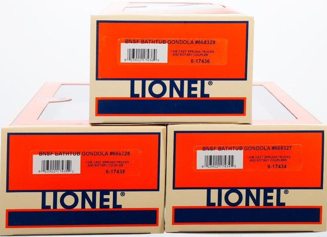 Lionel Modern Era O Ga BNSF Bathtub Gondola 3 Pac - 2