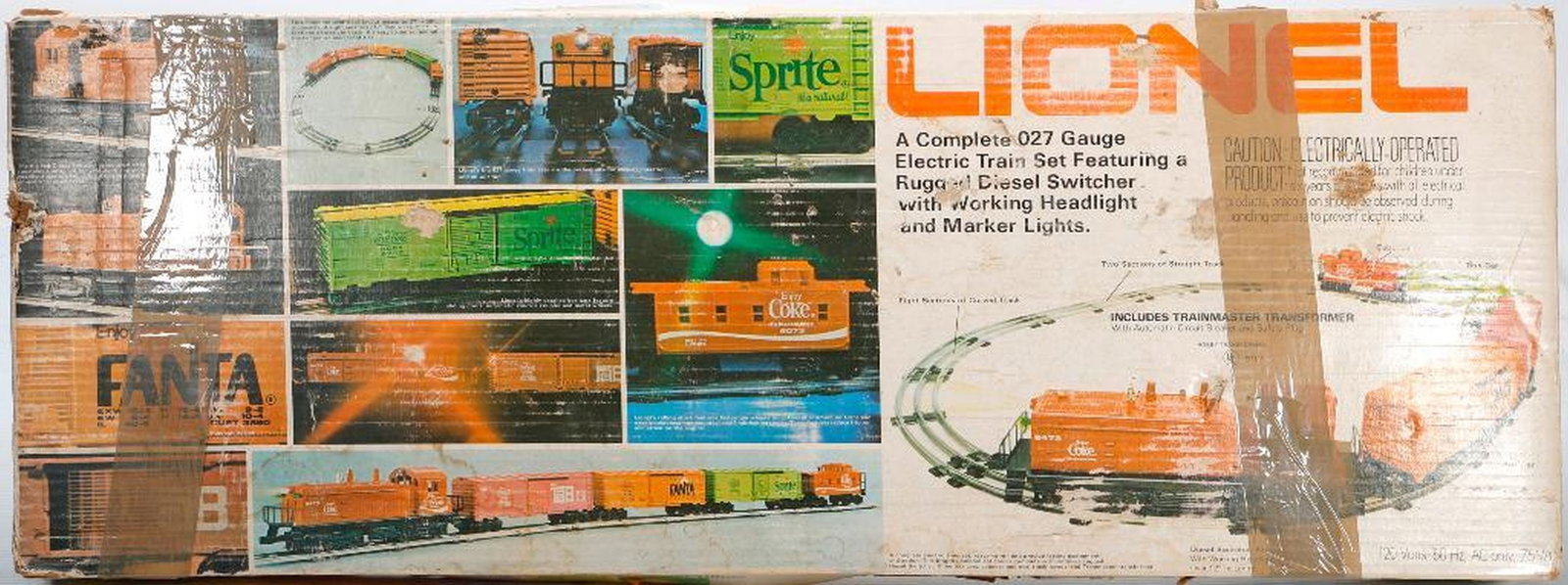 Lionel O Gauge Modern Era 6-1463 Coca Cola Set: Lionel O Gauge Modern Era 6-1463 Coca Cola Set 8473 Coca Cola Locomotive 9743 Sprite opening door box car. Faded door one side 9744 Tab opening door box car 9745 Fanta opening door box car 9073 Coke c