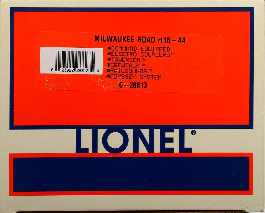 Lionel O Gauge Modern Era Milwaukee Road H16-44: Lionel O Gauge Modern Era 6-28813 Milwaukee Road H16-44 Diesel Locomotive in original packaging including corrugated shipping carton