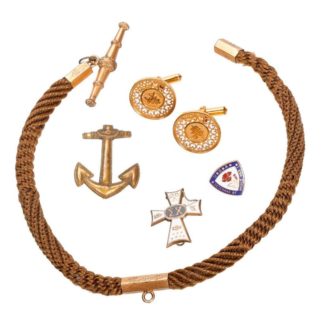 Victorian Hair Fob, with Gentleman's Accoutrements (5) (1 of 2)