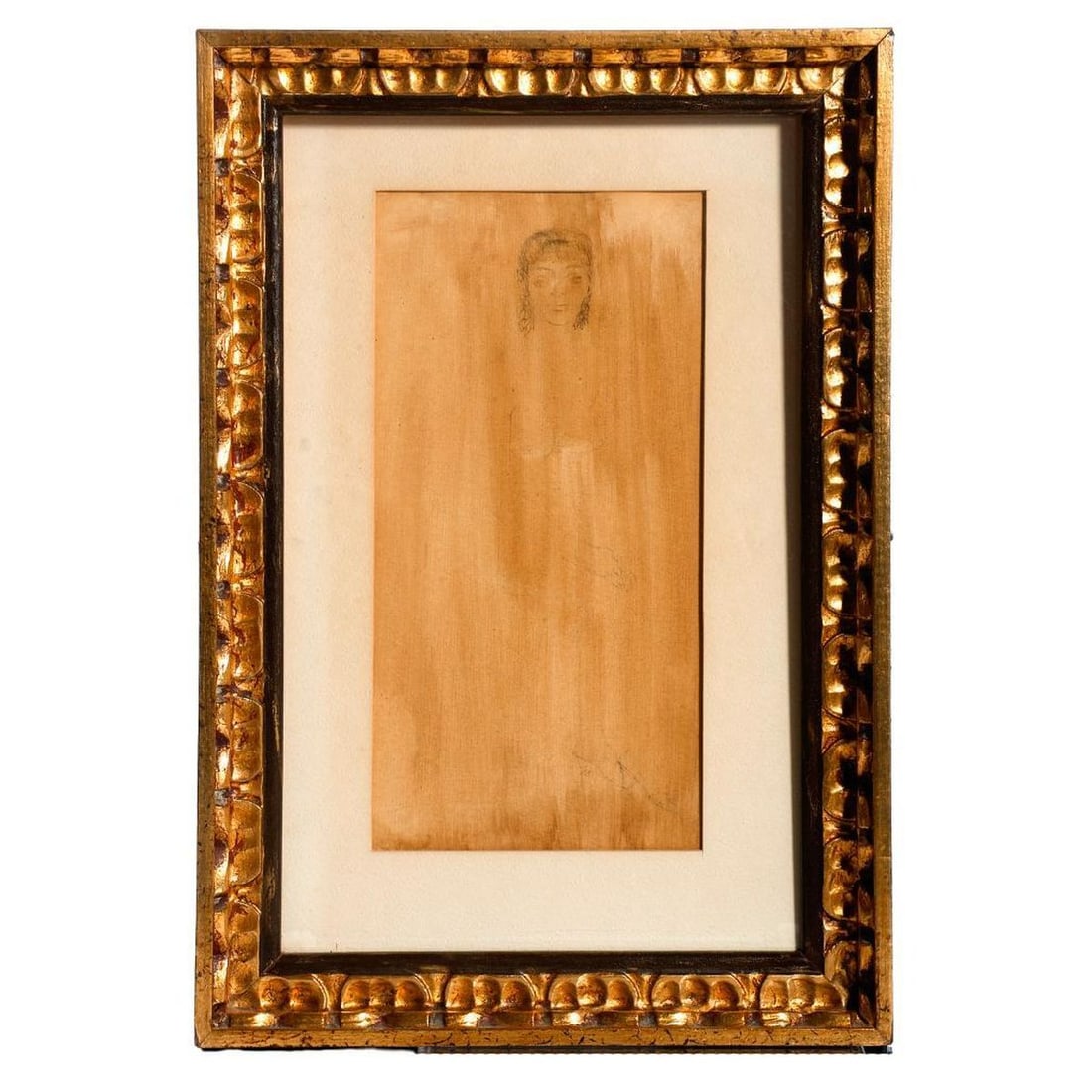Drawing of a Woman, Circa 1920s: A circa 1920s drawing of a nude woman in high-heeled shoes. Unsigned. Medium: Graphite on paper. Size: Approx. 16" x 10" (frame 18 1/2" x 12 1/2"). Condition: Fading to drawing, and it appears that a 