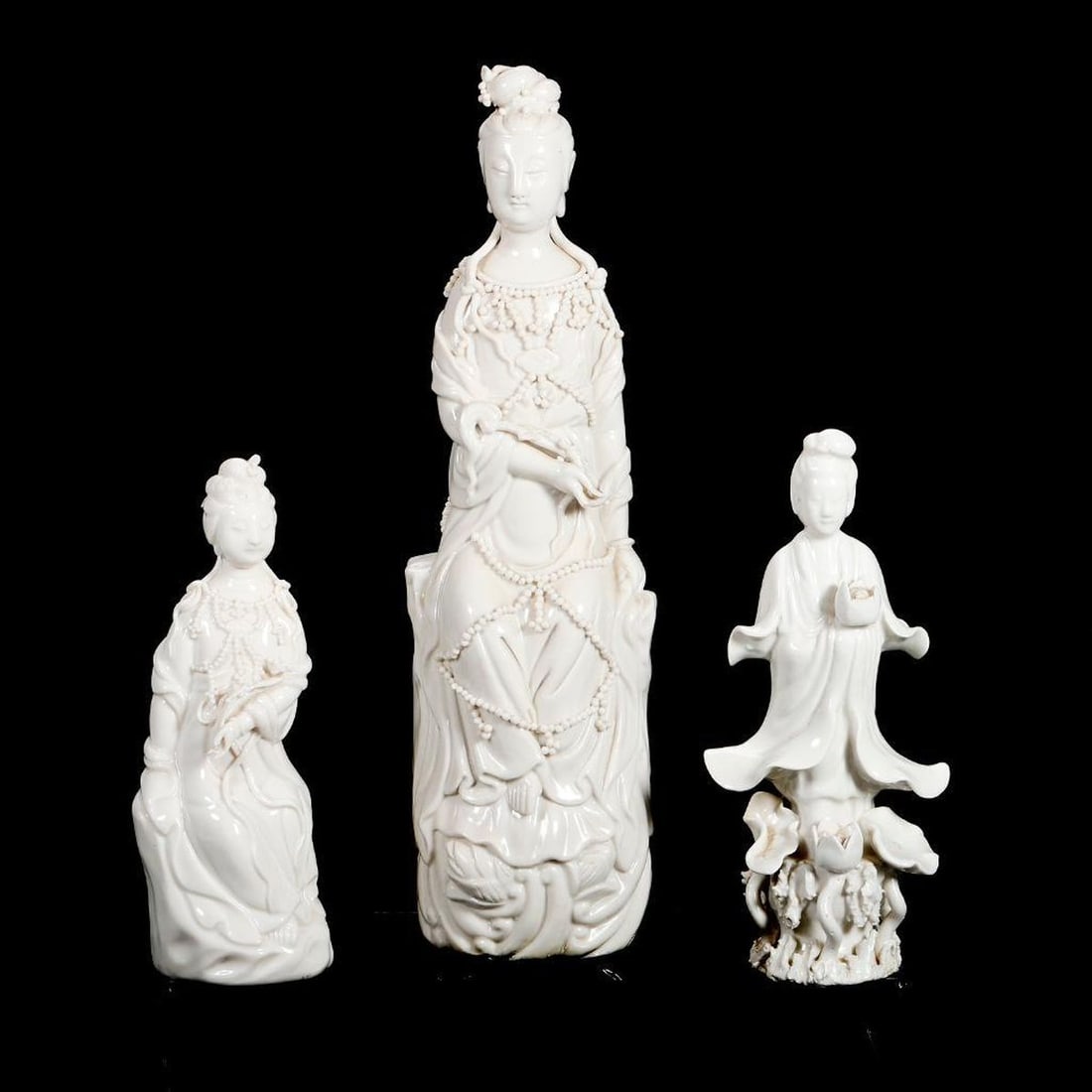 Three Chinese Dehua Porcelain Figures of Bodhisattva (1 of 3)