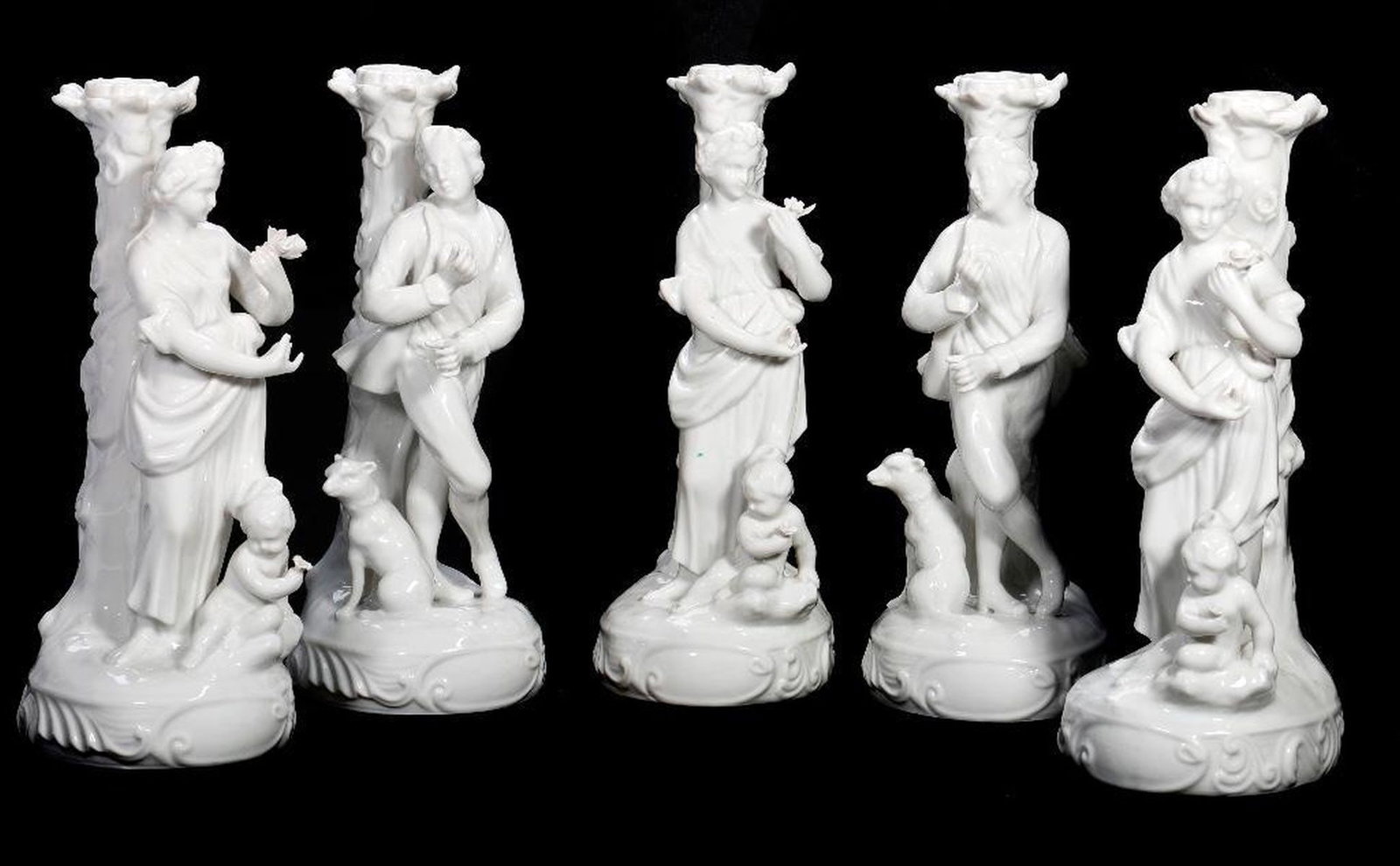 Suite Capo Di Monte Blanc De Chine Figural Candlesticks (1 of 3)