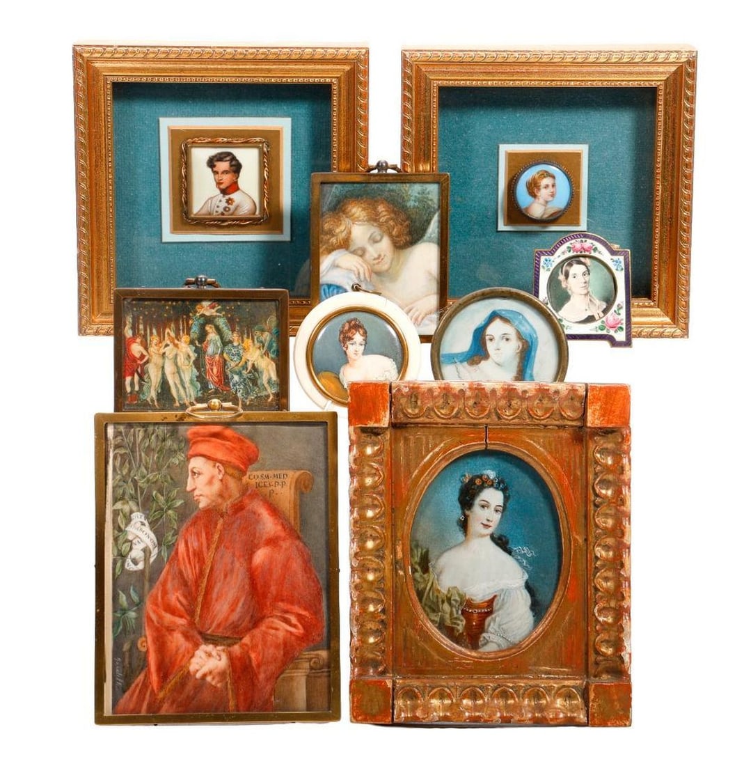 Lot of Miniatures, Prints and Porcelain Items (1 of 3)