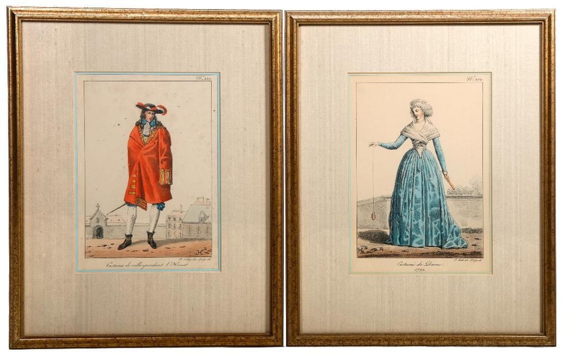 Set of French Costume Prints (5) (1 of 4)