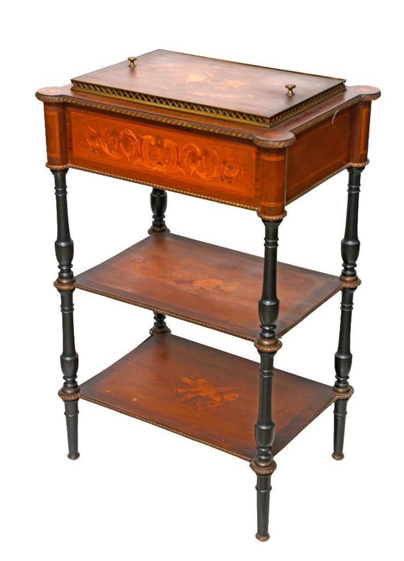 Louis XVI Style Marquetry Inlaid Music Stand (1 of 4)