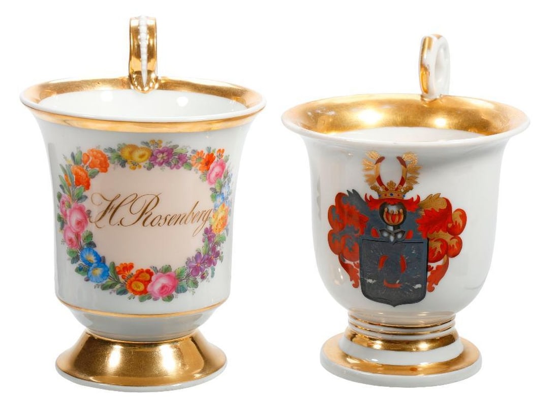 Two Empire KPM Berlin Porcelain Cabinet Cups (1 of 3)