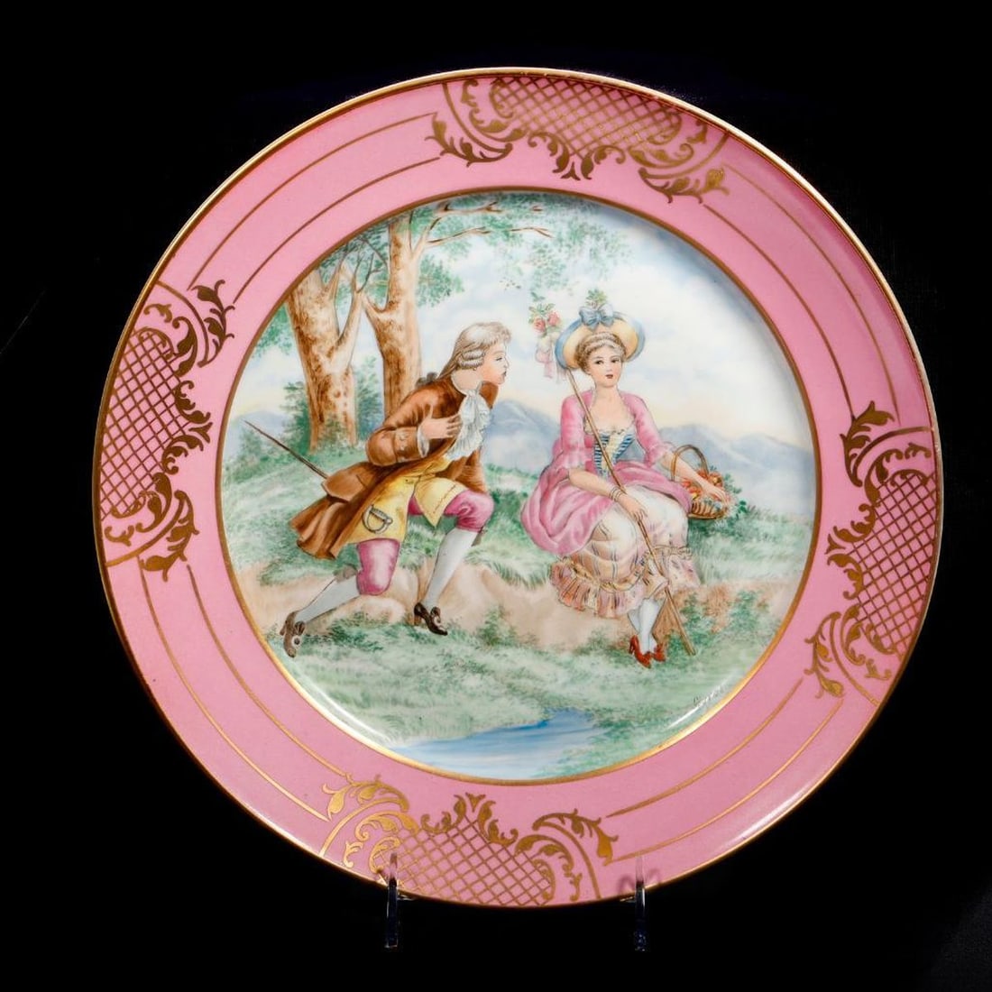 Two Large German Royal Vienna Style Porcelain Chargers (1 of 3)