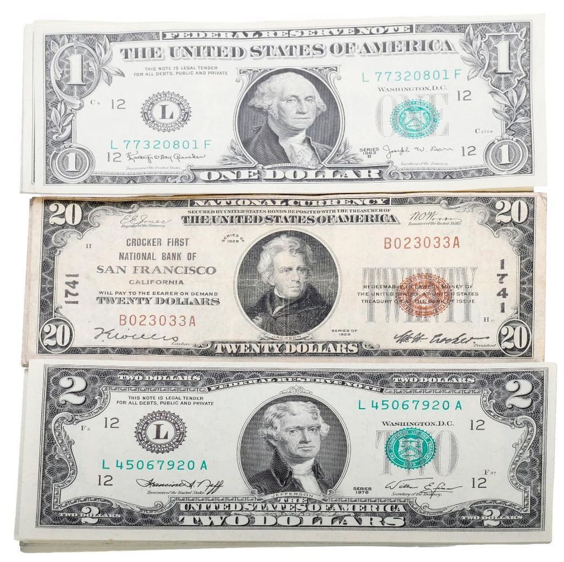 Large Lot of US Currency (1 of 2)