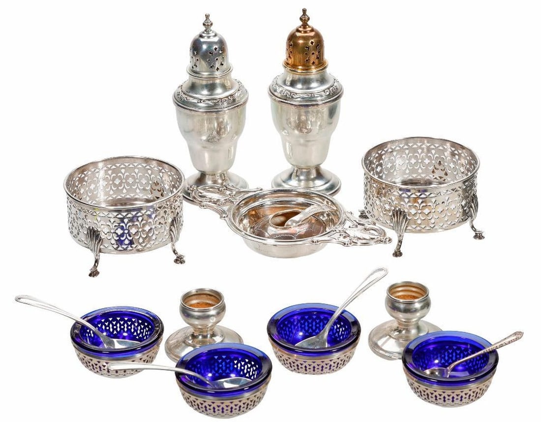 Norwegian Enameled Sterling Salt Shaker Set (1 of 8)