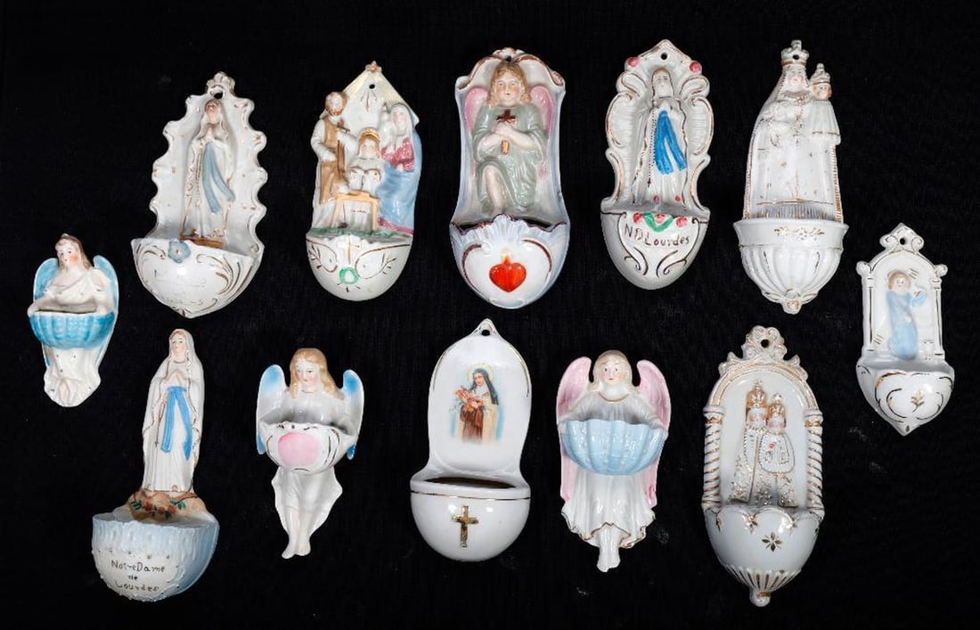 Group of Porcelain Devotional Plaques (12) (1 of 1)