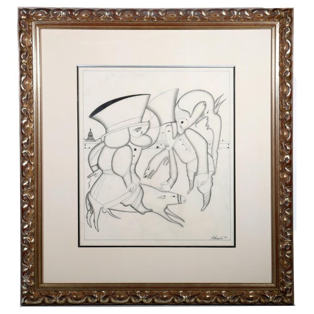 Mikhail Chemiakin (Born 1943), Drawing, Carnival 9 (1 of 3)