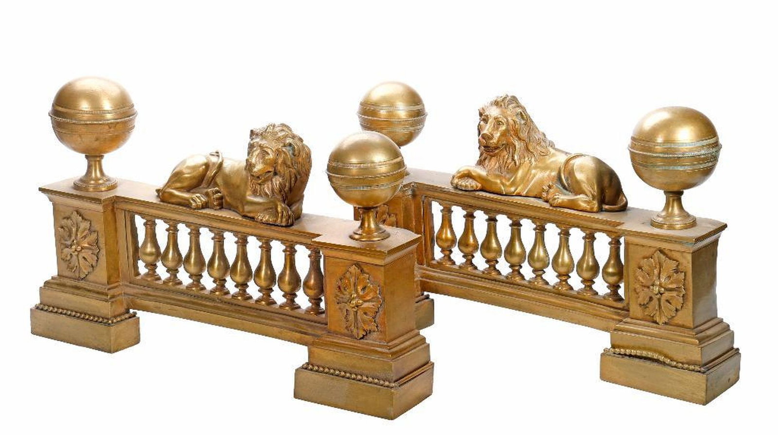 Pair Louis XVI Style Gilt Bronze Bronze Andironss (1 of 1)