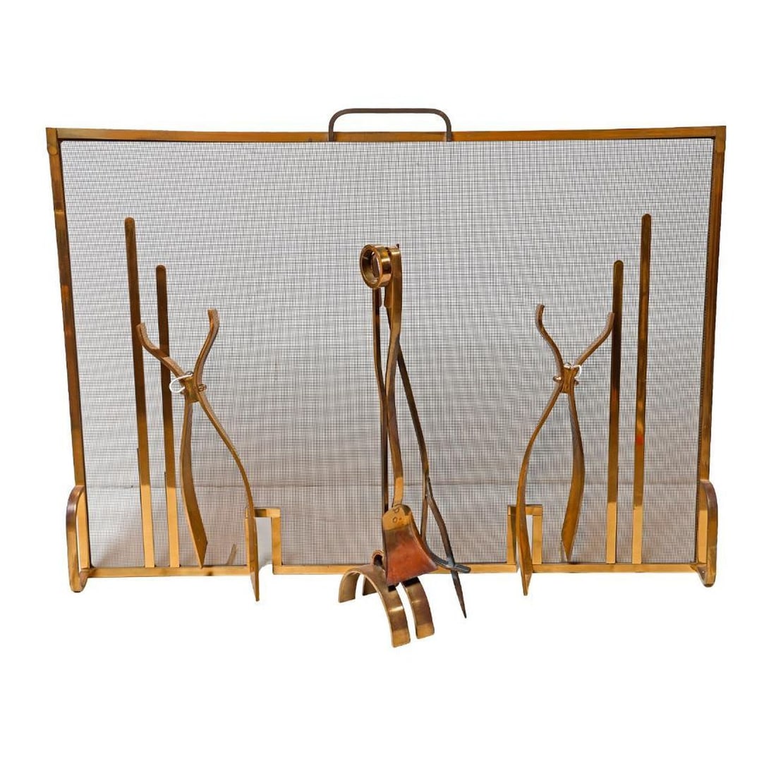 Art Deco Style Fire Screen and Tools (1 of 1)