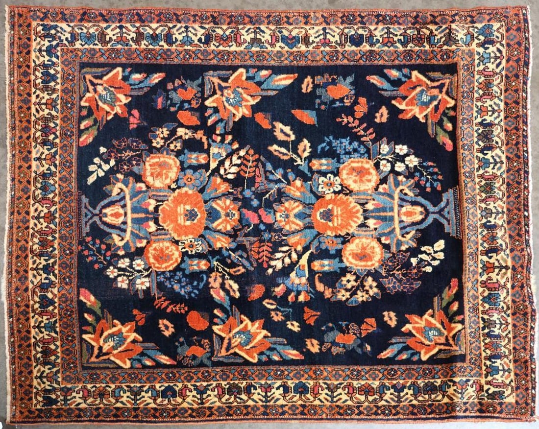 Persian Afshar Rug: Size approximately 3 feet 8.5 inches x 4 feet 10 inches [Provenance: Estate of Joan A. Nitis, San Francisco.]