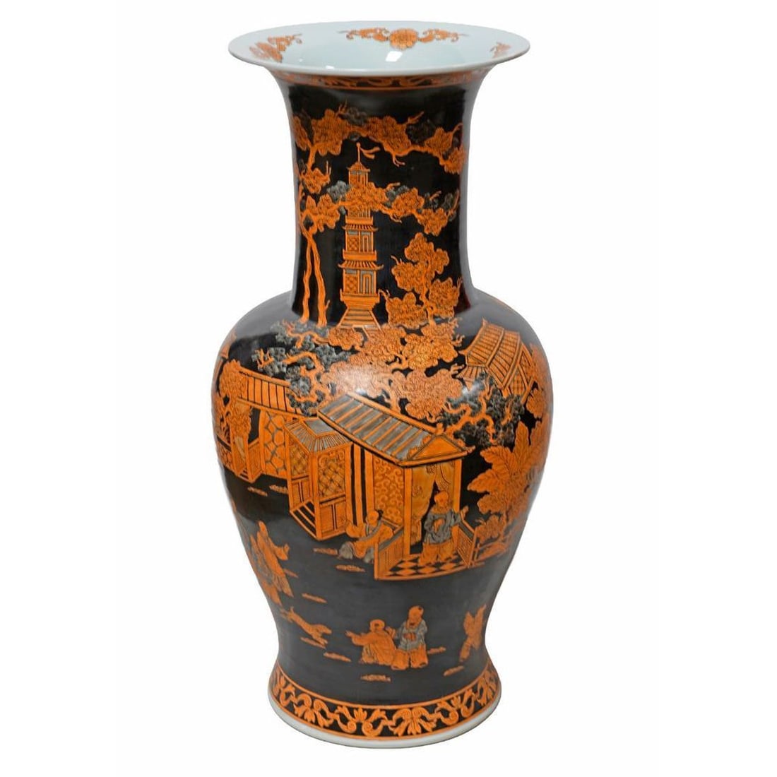 Massive Chinese Famille Noire Vase (1 of 4)