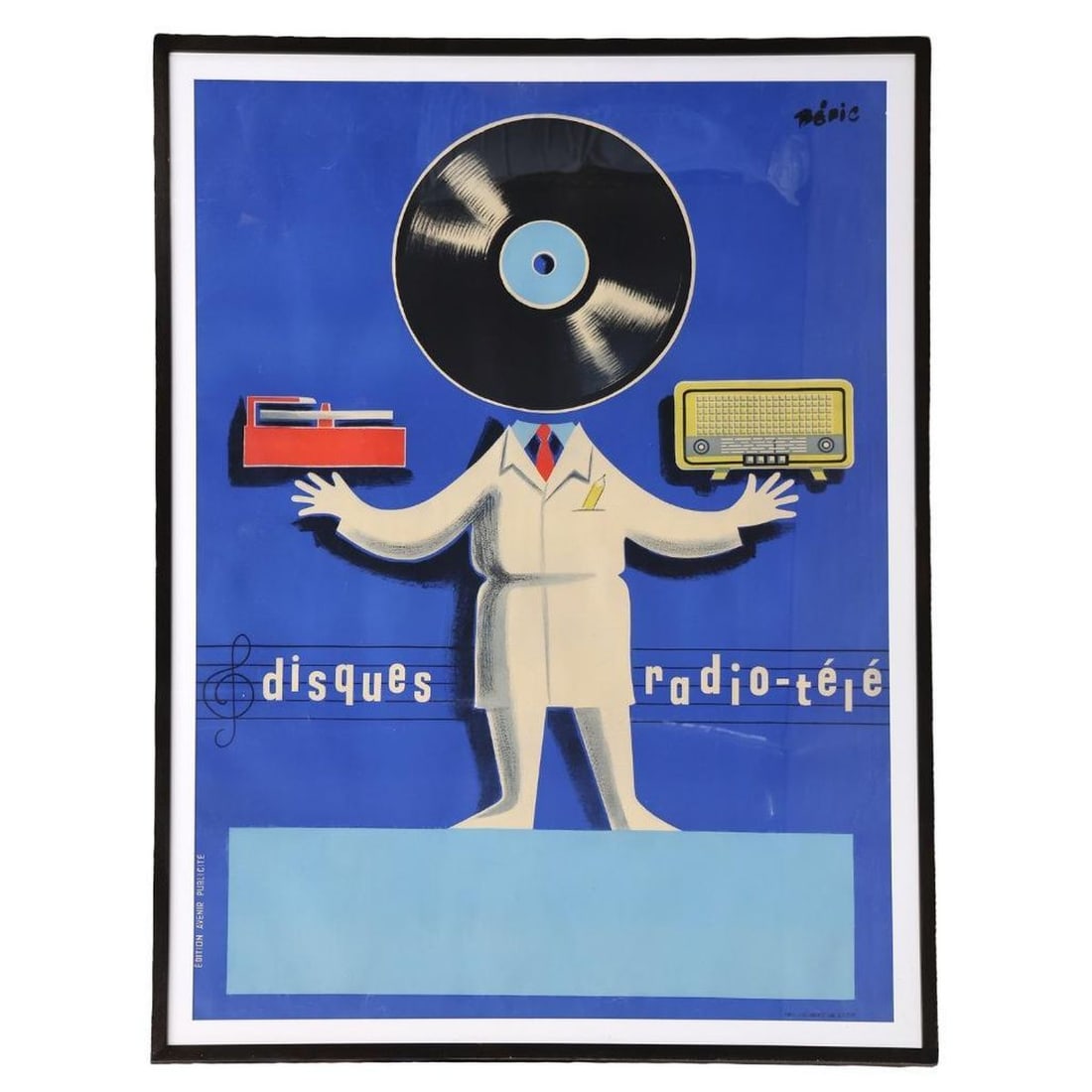 French Benic Disques Radio-Tele Advertising Poster (1 of 1)
